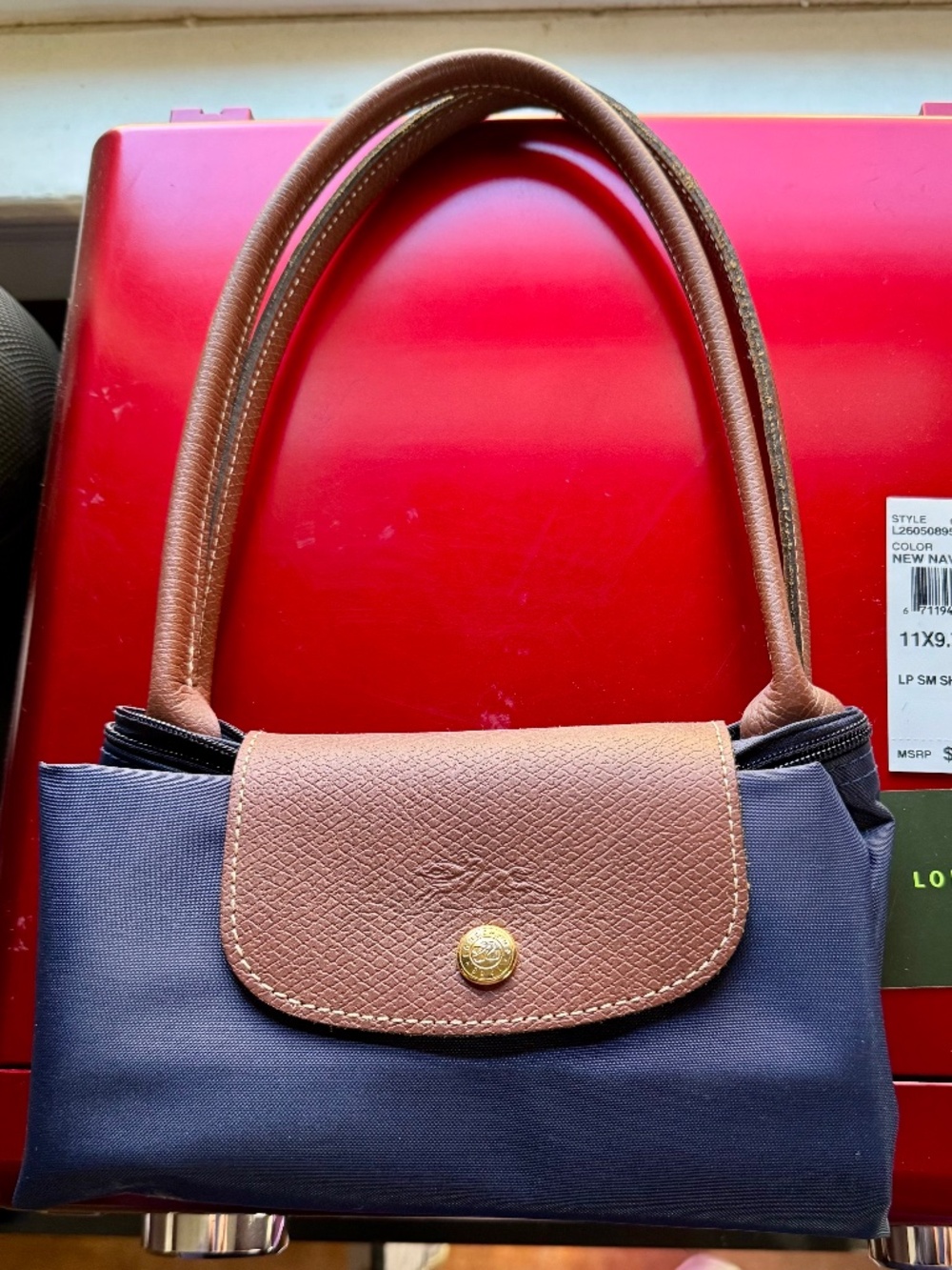 Longchamp Le Pliage Medium Shoulder Tote Navy